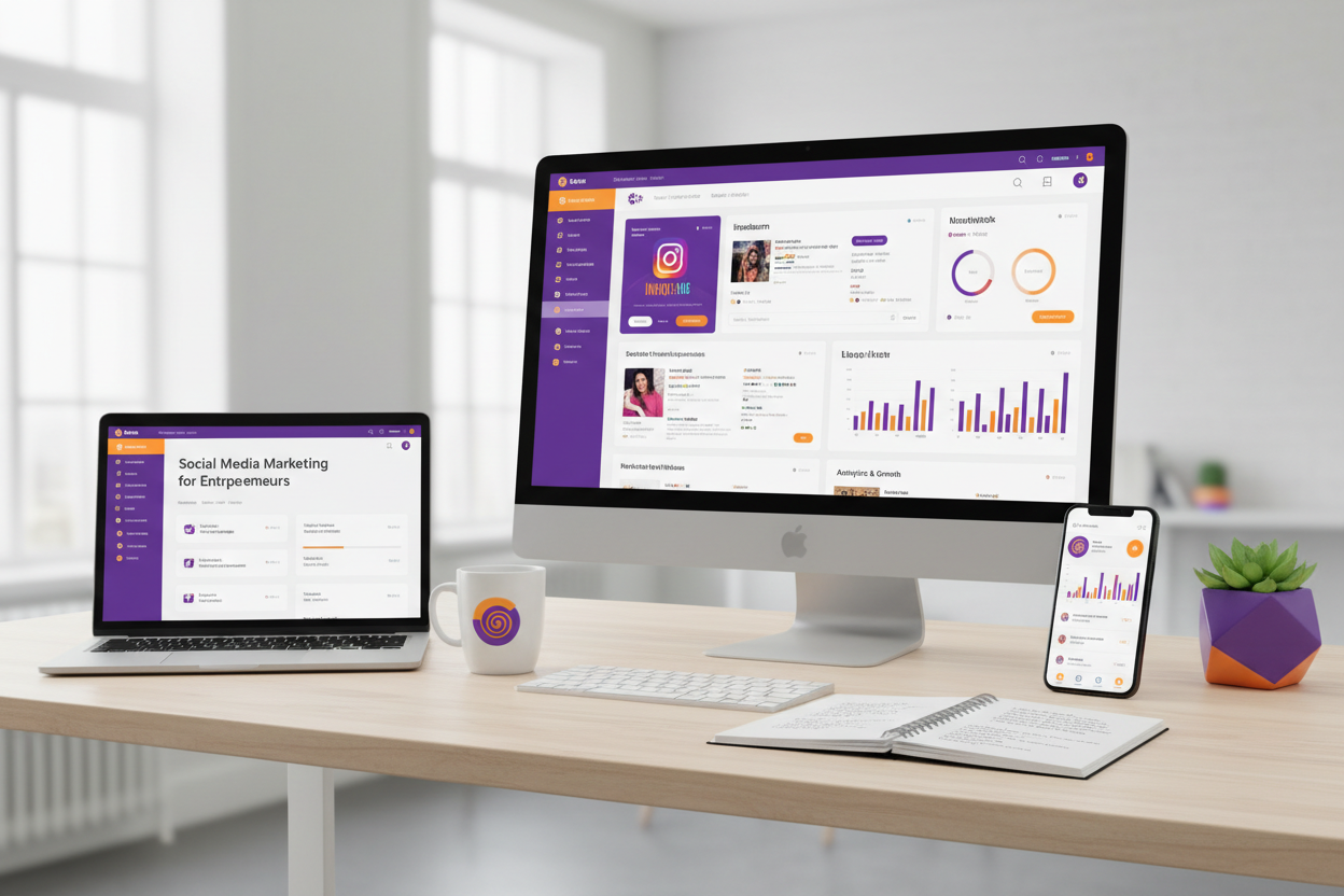 Social Media Marketing for Entrepreneurs workspace mockup